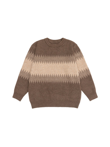 Contrasting Colors Crew Neck Loose Inner Wear Hood Sweaters