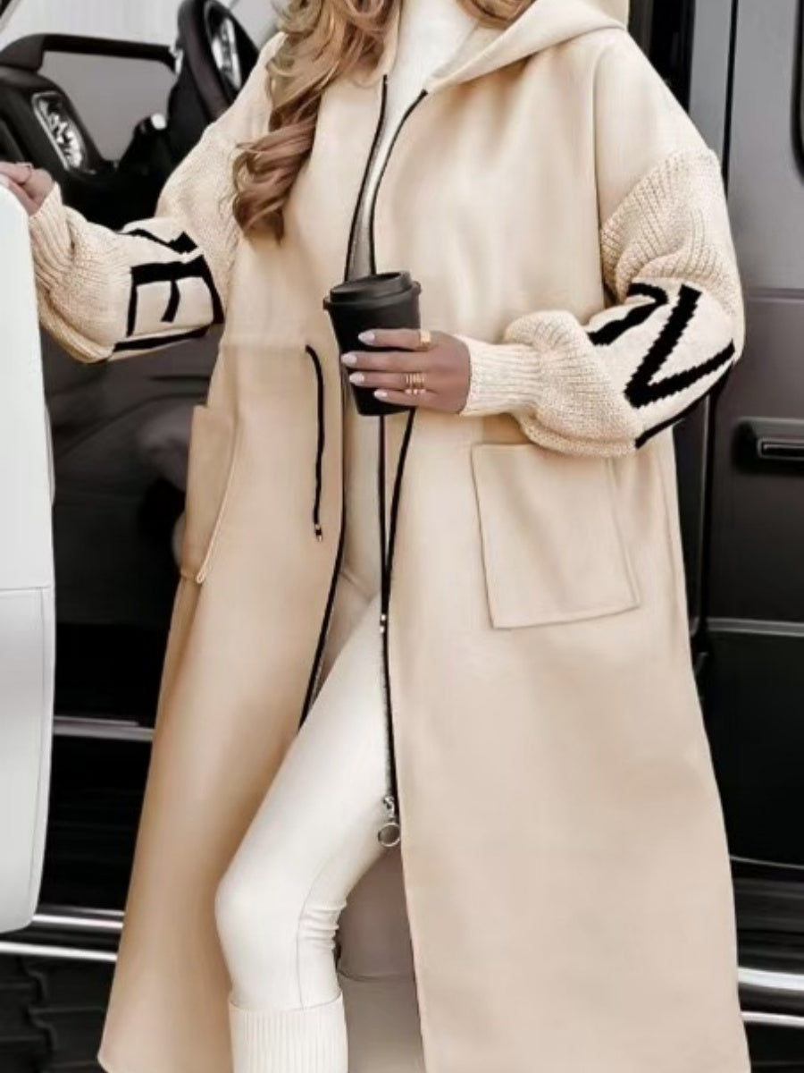 Liber Autumn Women's Pocket Letter Drawstring Long Trench Coats