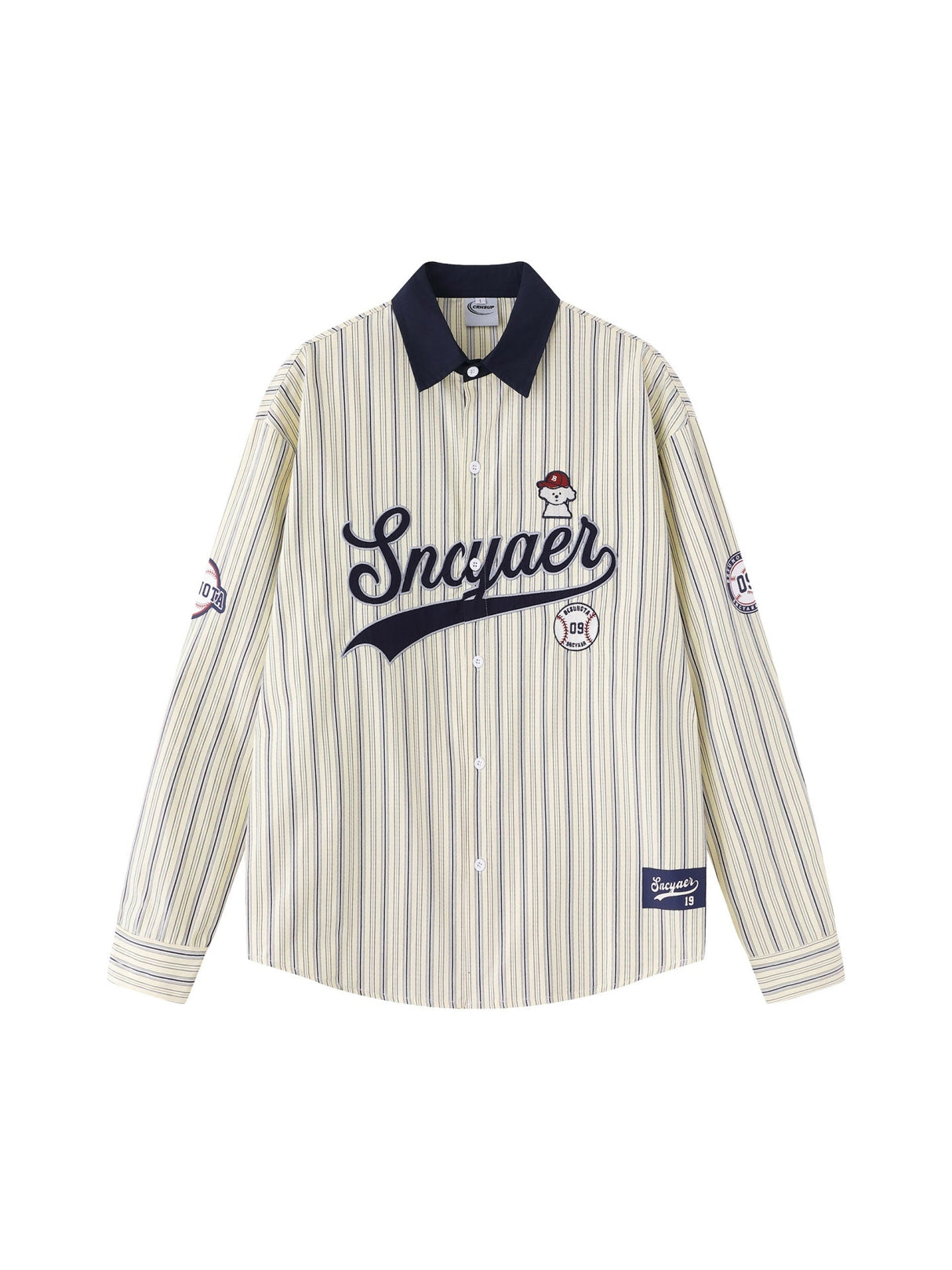 Stripes Patchwork Dog Pattern Shirts