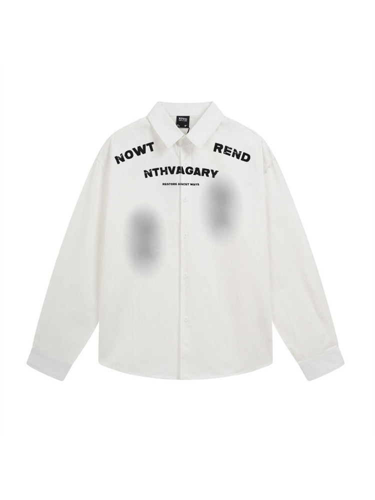 Liber Autumn Neutral wear Printed Letter Shirts