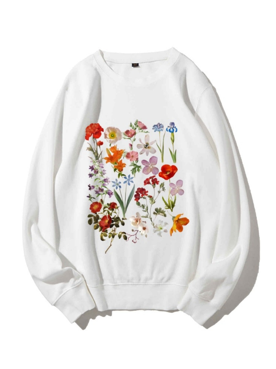 Flower Head Printed Sweatshirt