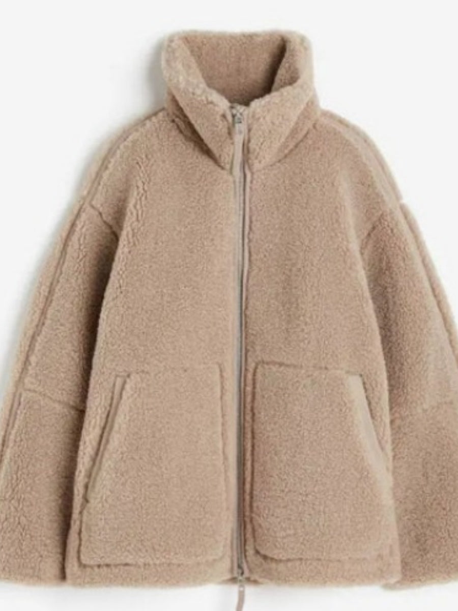 Liber Autumn Women's Zipper Lambswool Winter Coats