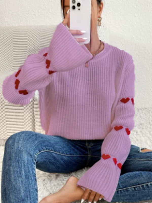 Chain Link Heart pattern Sweaters