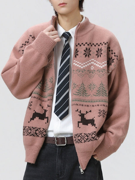 Christmas Jacquard Fair Isle Retro Ethnic Cardigan Sweater
