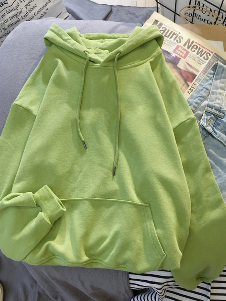 Liber Autumn Women's Pocket Solid Color Sweatshirts&Hoodies