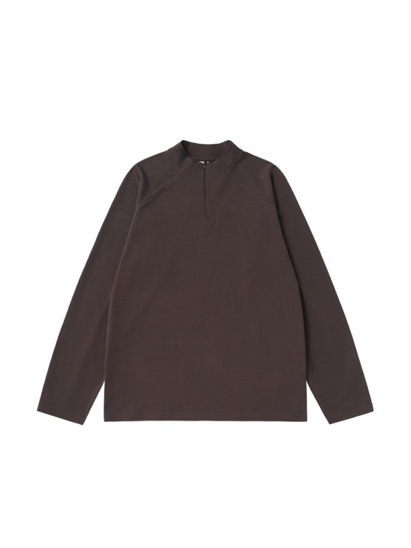 Liber Autumn Neutral wear Zipper decoration Solid Color T-shirts