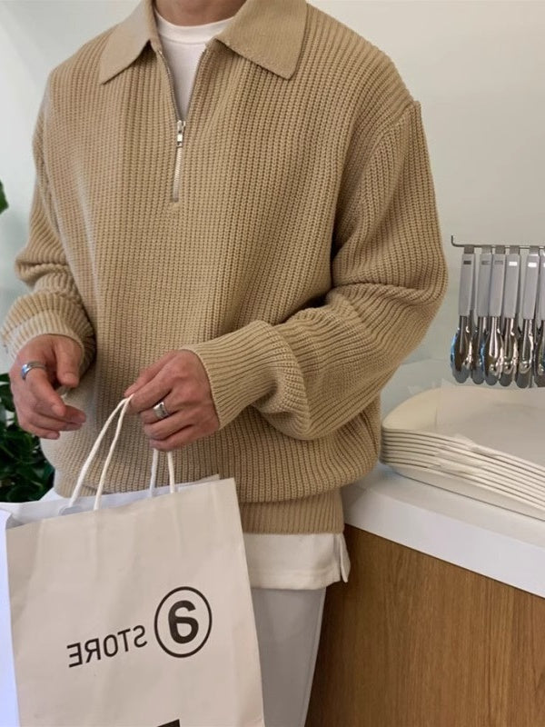 Liber Autumn Men's Solid Color Sweaters