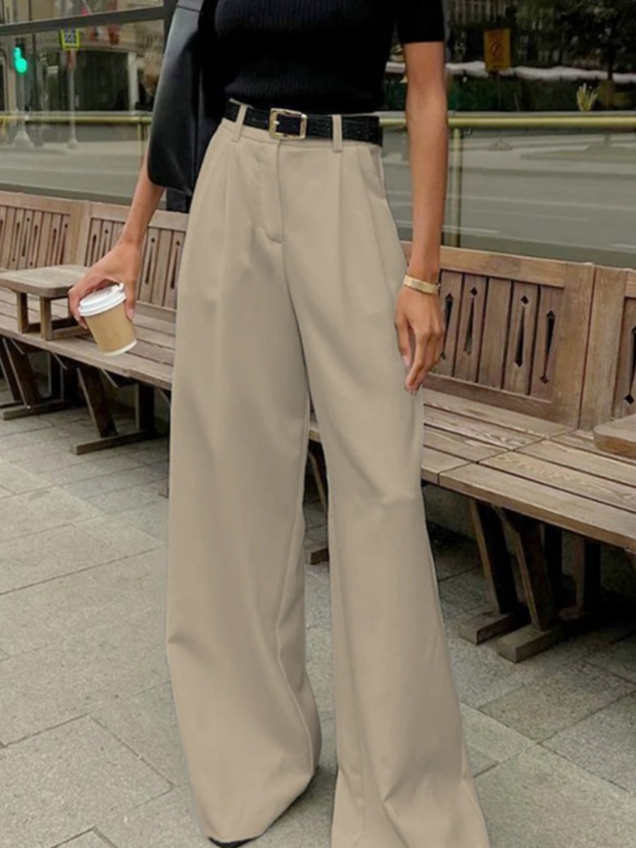 Basic Wide Leg Pocket High waist Pants
