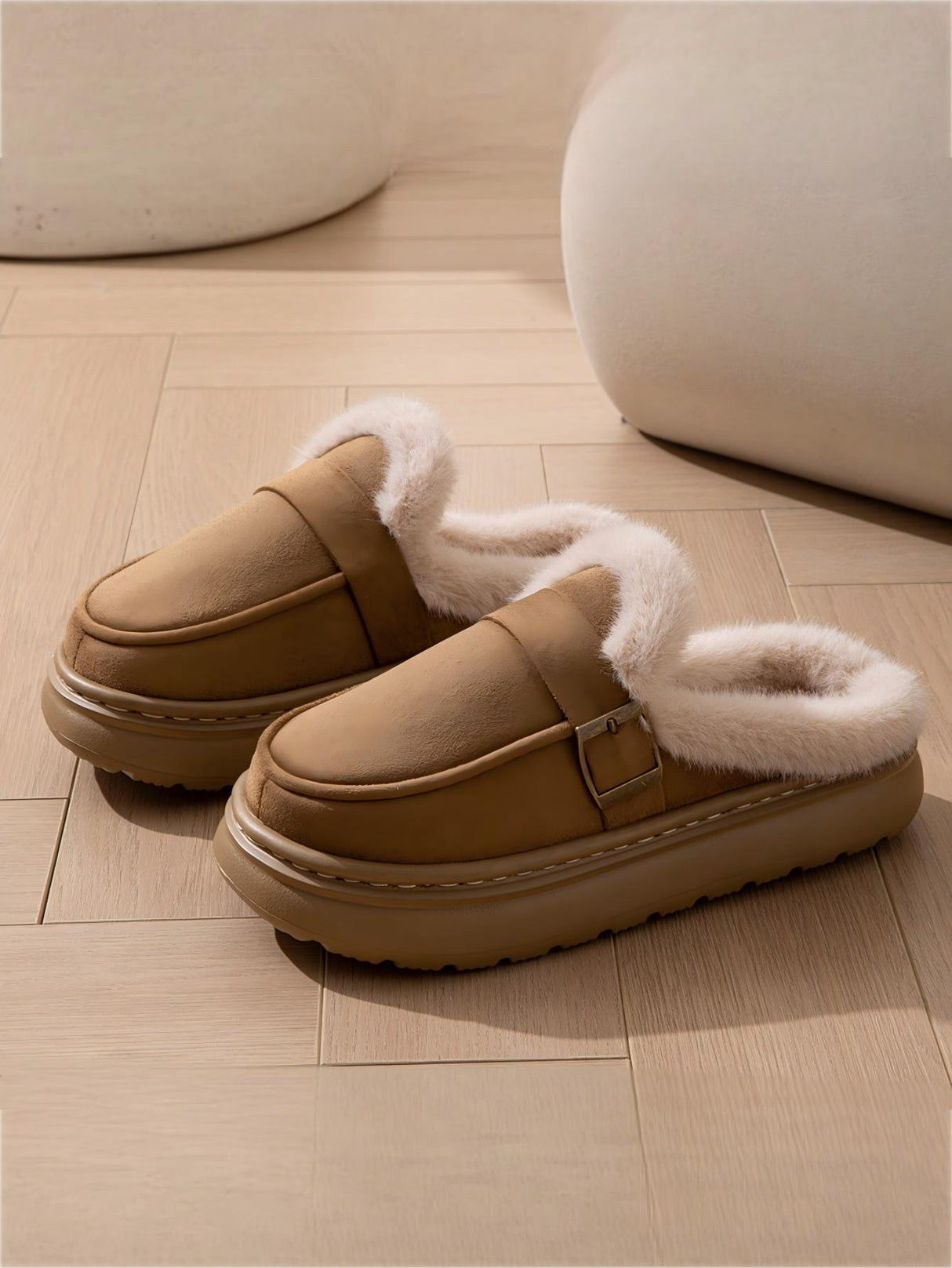 Solid Color Thick-soled Slippers