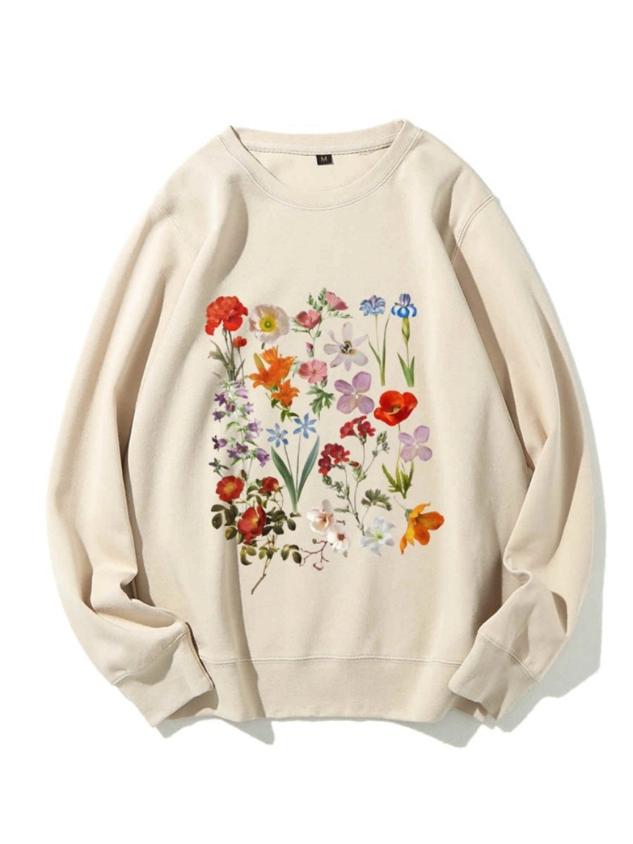 Flower Head Printed Sweatshirt