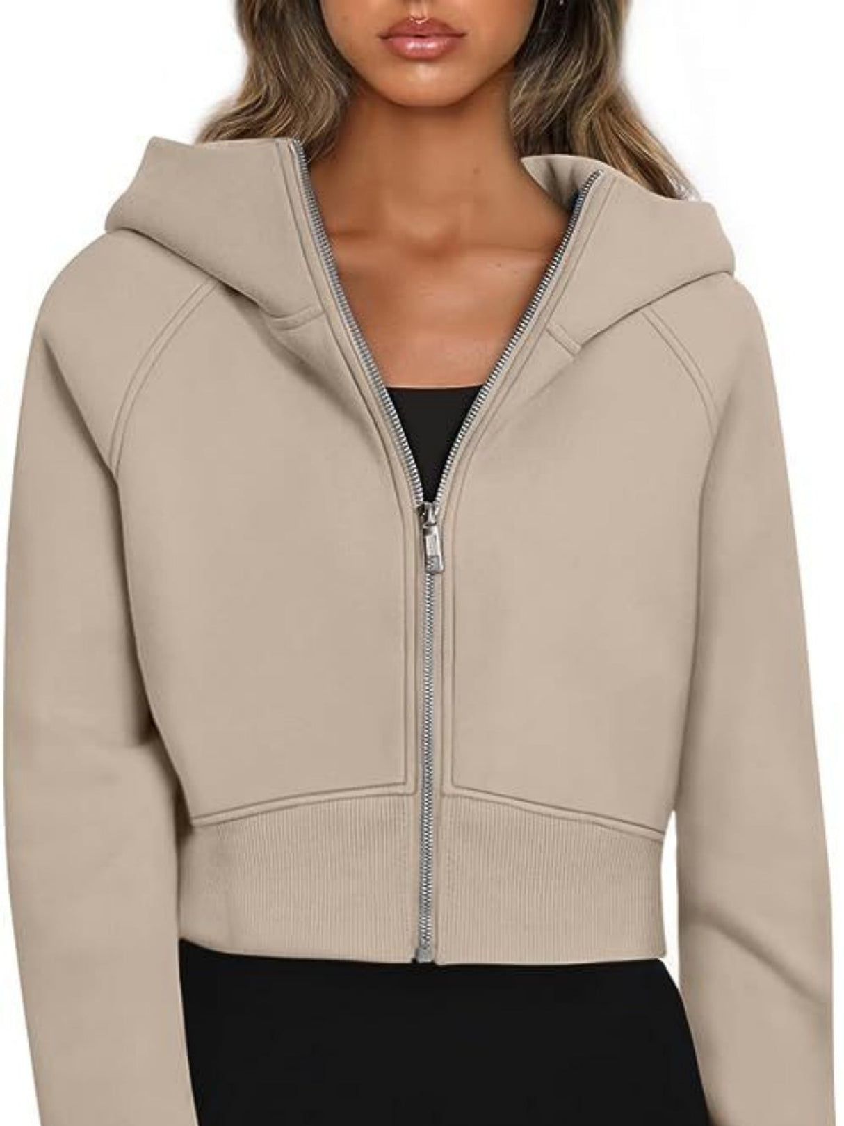 Hooded, Zip-up, Fleece-lined, Warm Sweatshirt/cardigan/outerwear For Autumn And Winter