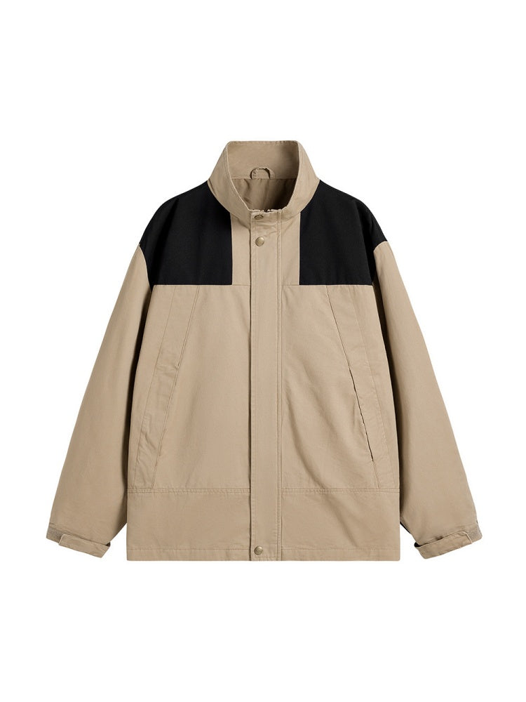 Splicing Contrasting Colors Design Windproof All-match Leisure Jackets