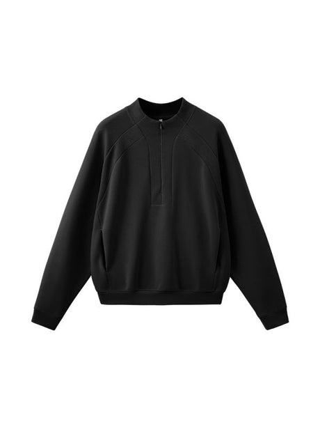 Lycra Pearl Stretch Half Zipper Comfort Keep Warm Sweatshirts&Hoodies