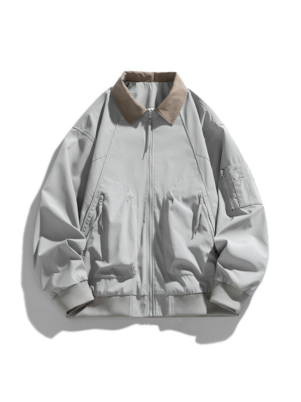 Loose Fashion Leisure Simplicity All-match Contrasting Colors Jackets