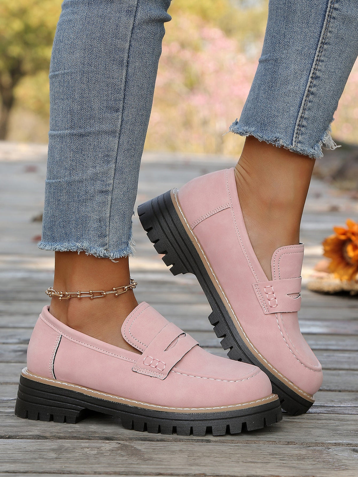 Liber Four Seasons Thick-soled Women's Slip-On Loafers