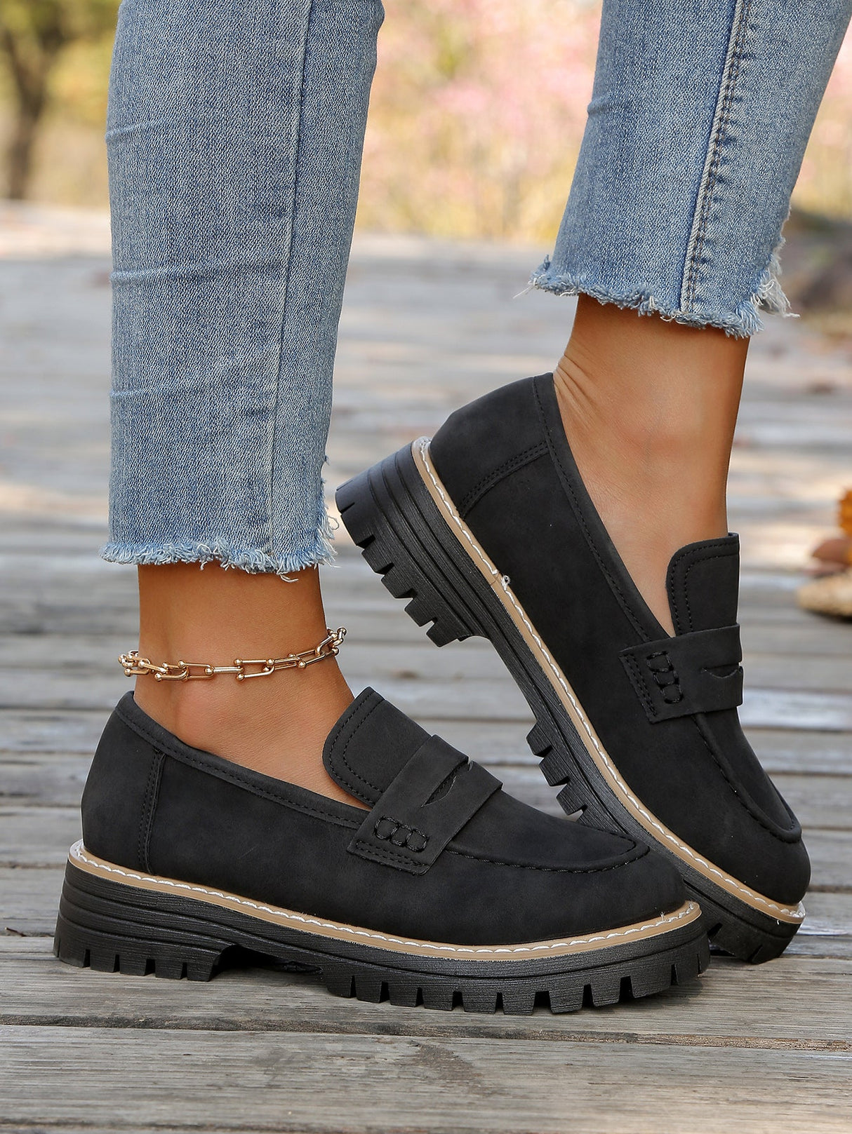 Liber Four Seasons Thick-soled Women's Slip-On Loafers