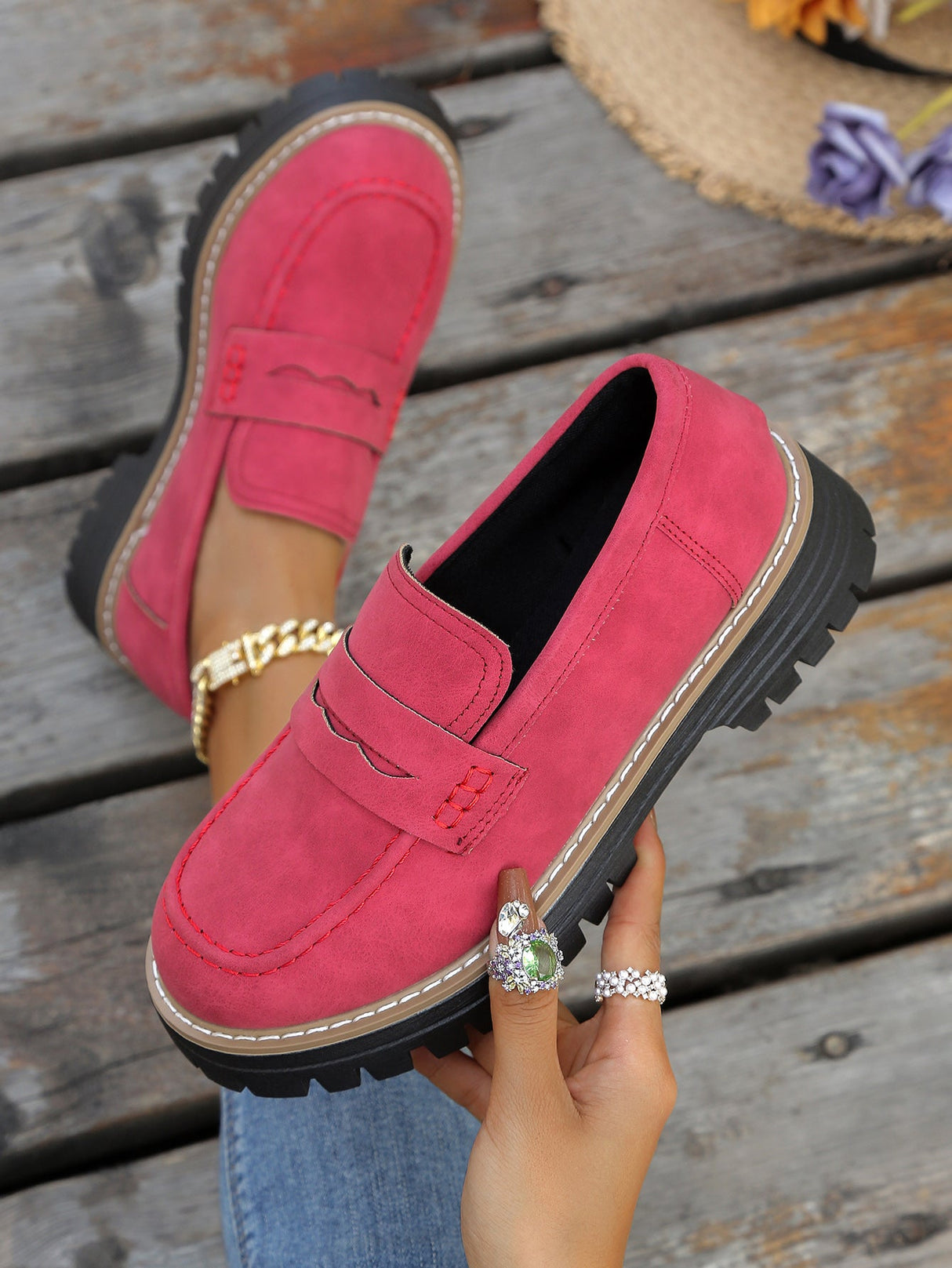 Liber Four Seasons Thick-soled Women's Slip-On Loafers