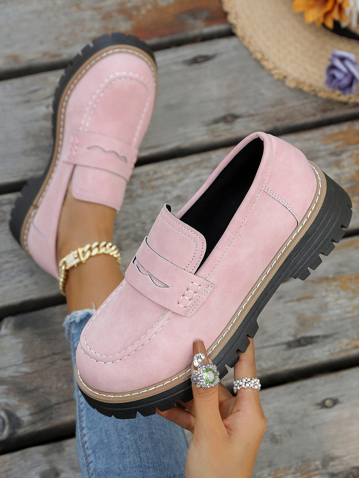 Liber Four Seasons Thick-soled Women's Slip-On Loafers