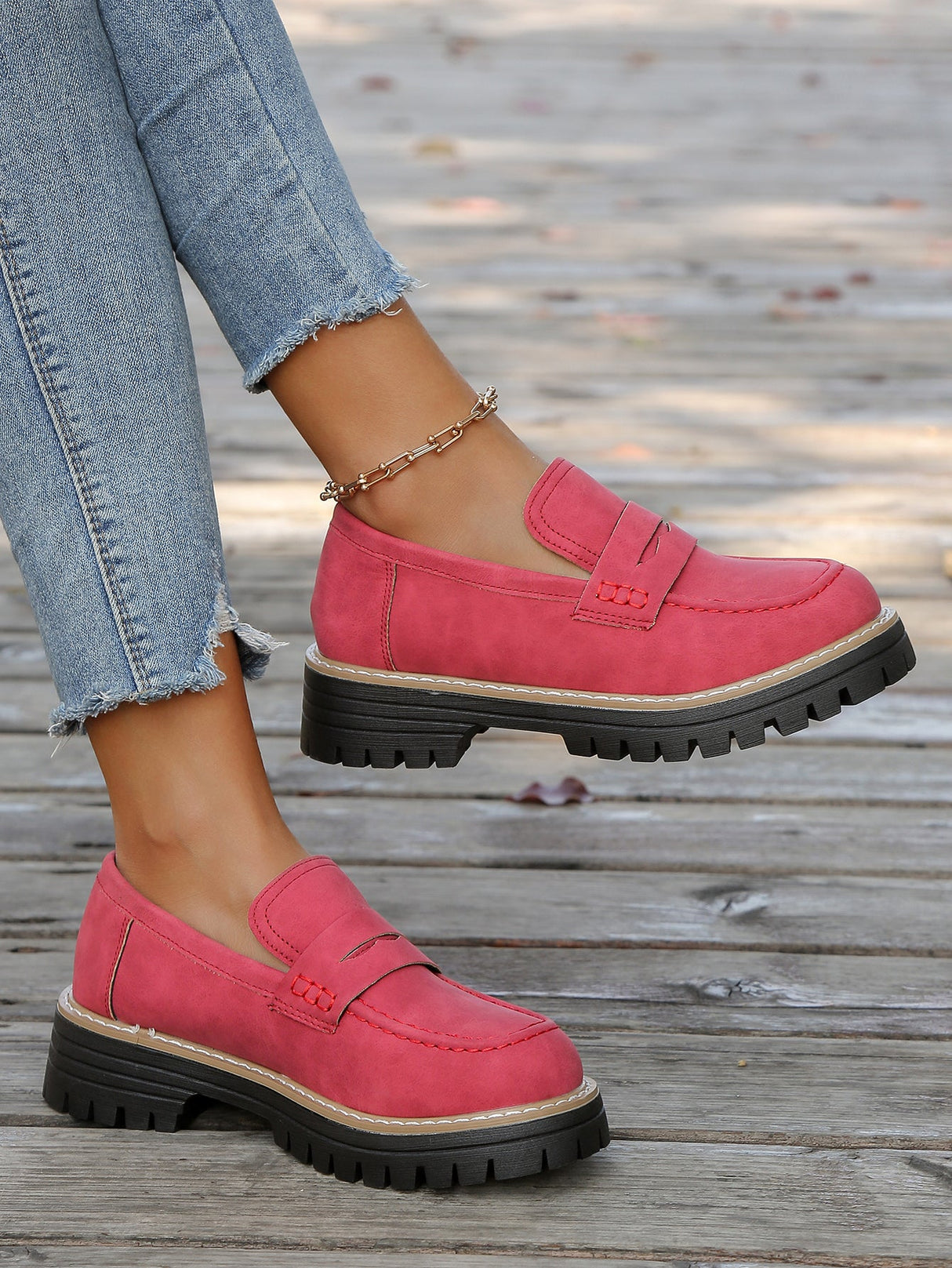 Liber Four Seasons Thick-soled Women's Slip-On Loafers