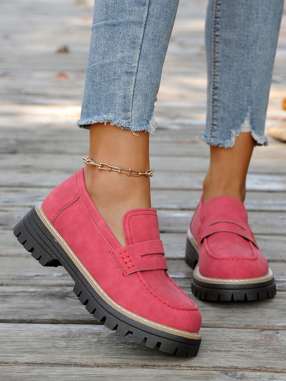 Liber Four Seasons Thick-soled Women's Slip-On Loafers