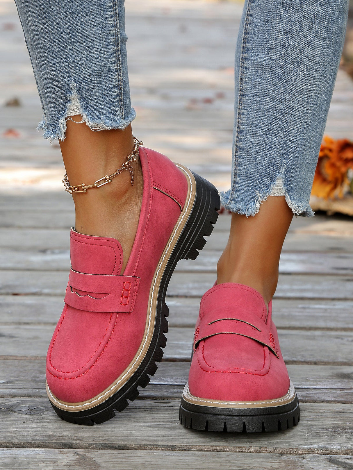 Liber Four Seasons Thick-soled Women's Slip-On Loafers