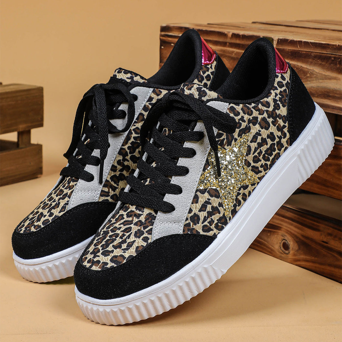 Liber Four Seasons Leopard Print Unisex Casual Sports Shoes