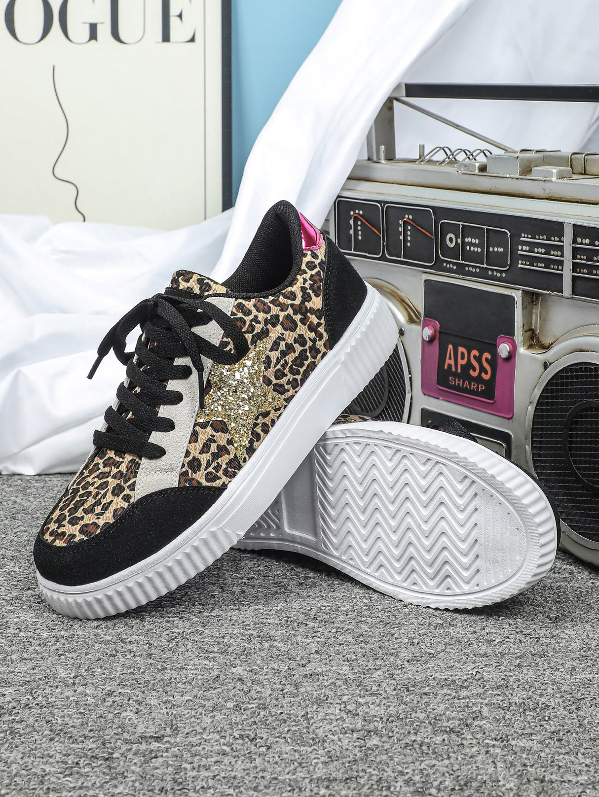 Liber Four Seasons Leopard Print Unisex Casual Sports Shoes