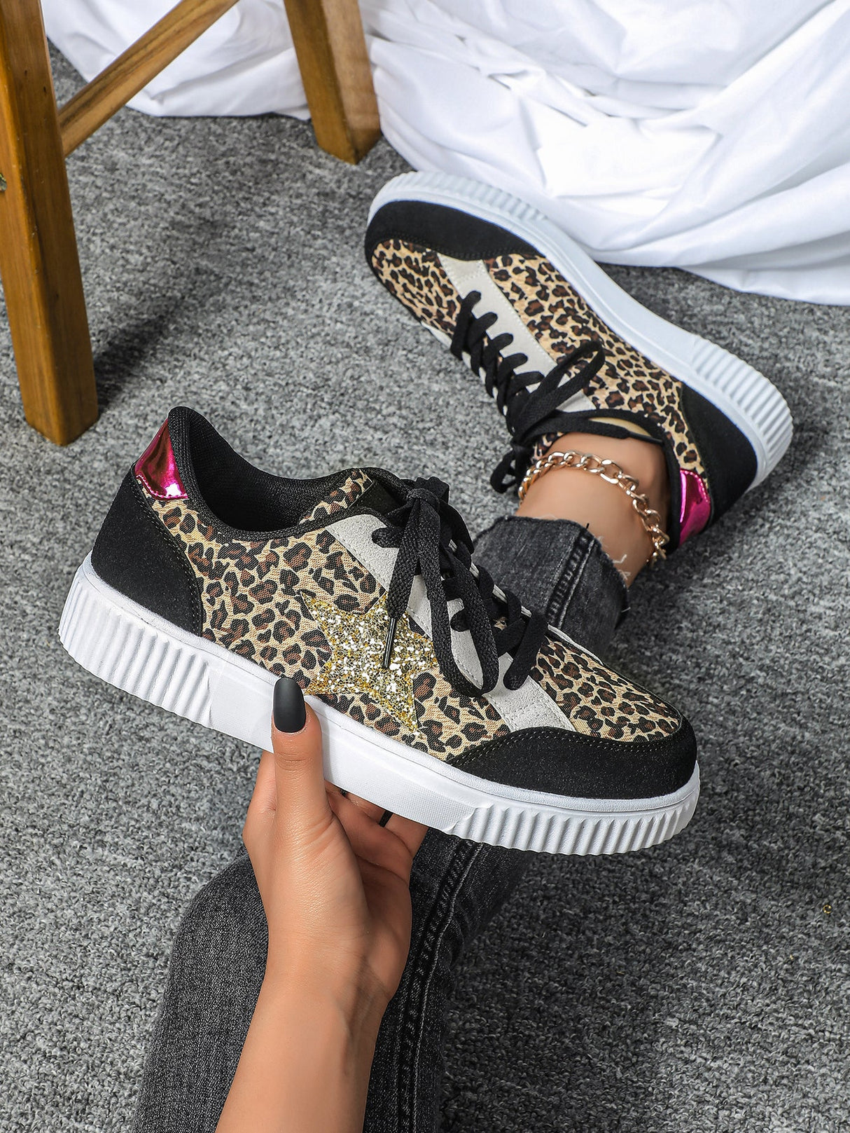 Liber Four Seasons Leopard Print Unisex Casual Sports Shoes