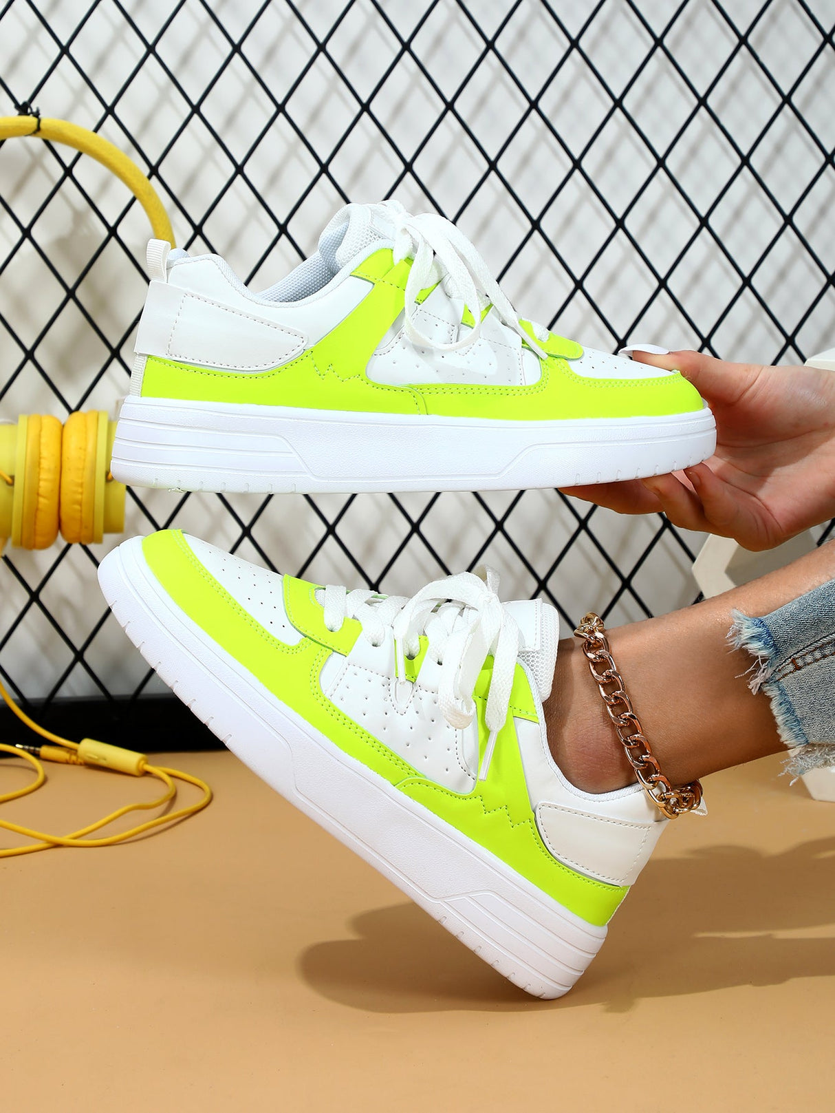 Liber Four seasons women's shoes color matching ladies sneakers