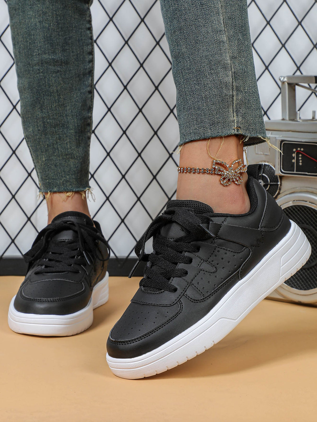 Liber Four seasons women's shoes color matching ladies sneakers