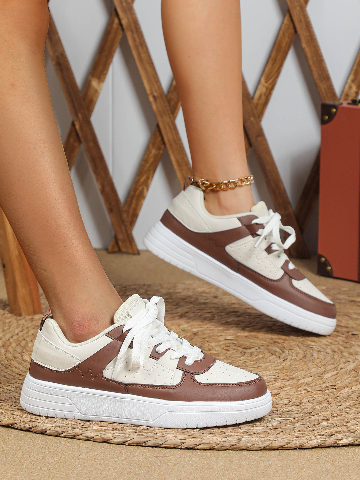 Liber Four seasons women's shoes color matching ladies sneakers