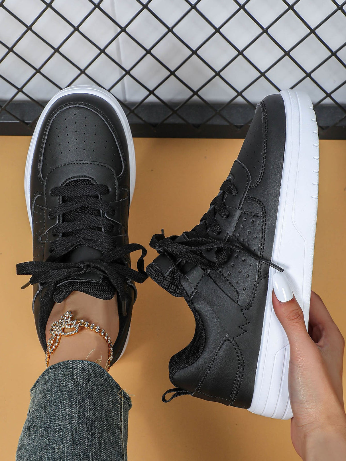 Liber Four seasons women's shoes color matching ladies sneakers