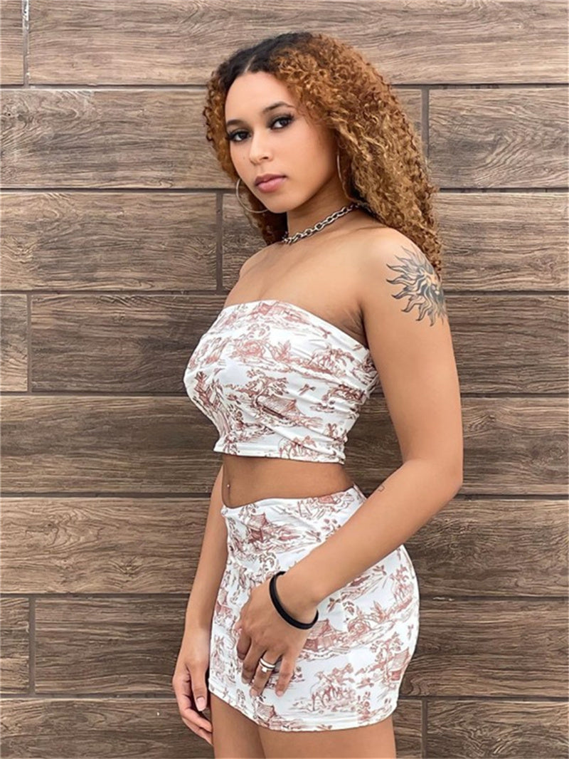 Liber Summer Women's Navel Landscape Tank tops&Camis