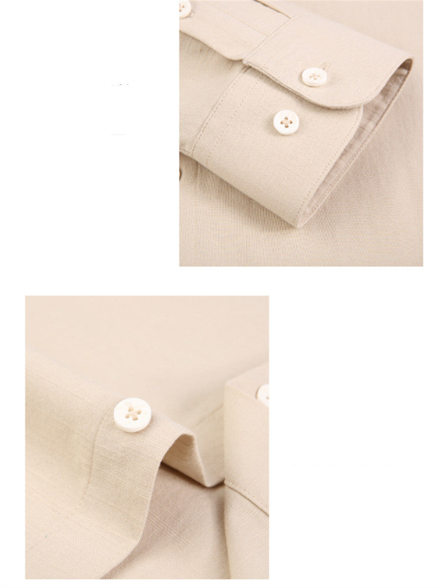 Liber Summer Men's Stand collar Solid Color Shirts