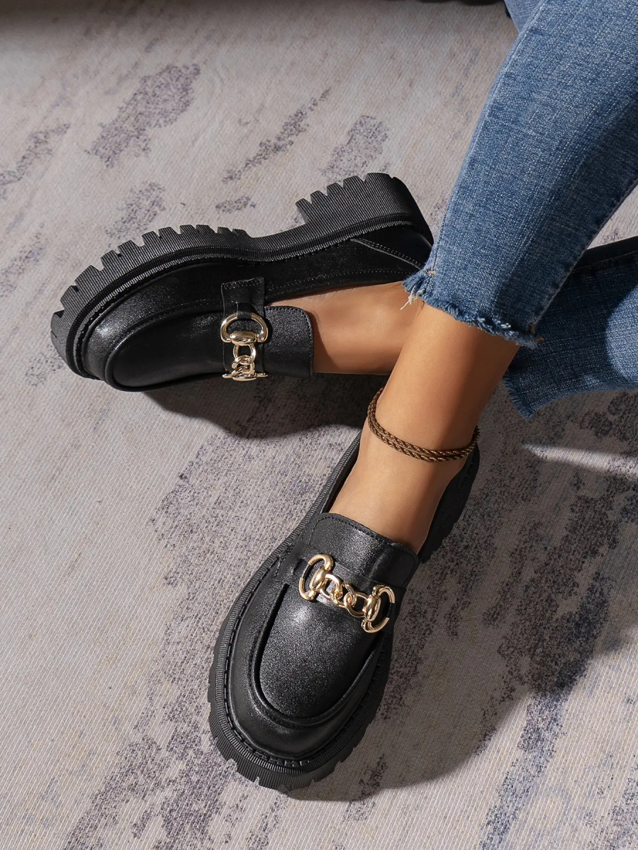 Liber Four Seasons Shoes Metal Buckle Loafers