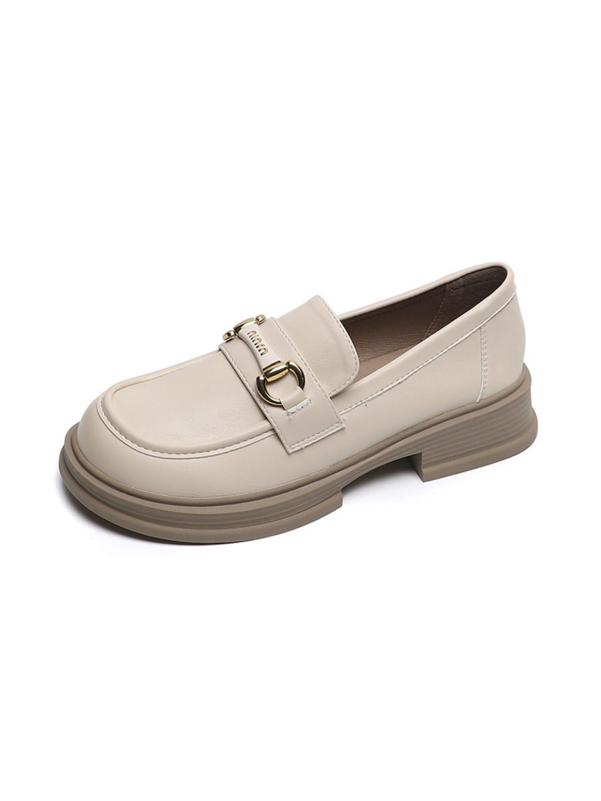 Liber Spring and Autumn Thick-soled Metal Buckle Women's Loafers
