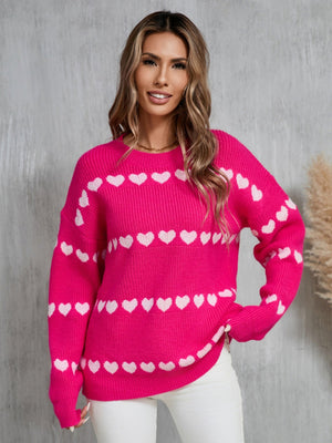Love Valentine's Day Color-blocked Knitted Sweater