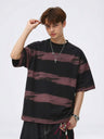 【EXPÉDITION NORMALE】T-shirts à rayures tie-dye et broderie pure
