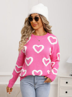 Love Valentine's Day Color-blocked Knitted Sweater