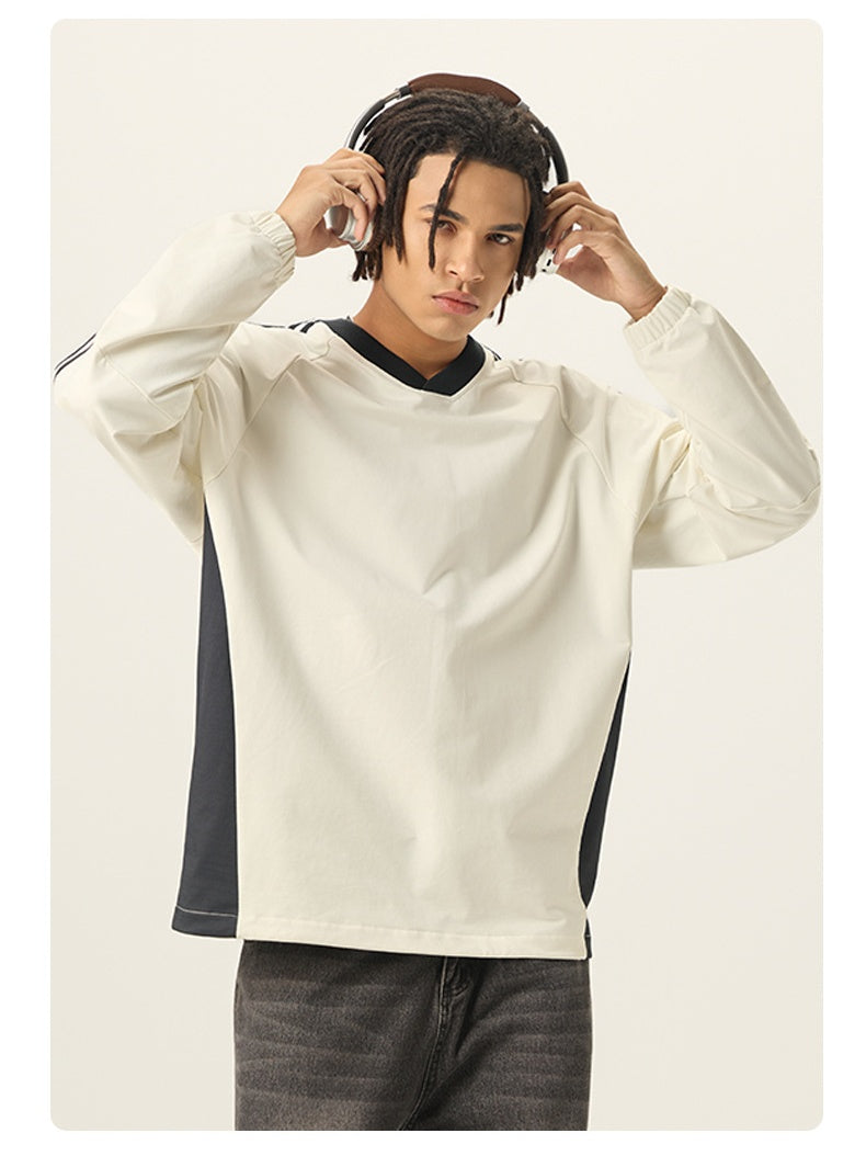 Liber Summer Neutral wear Splicing Contrasting colors T-shirts