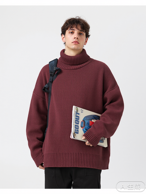 Liber AW Men's 6 Solid Color Turtleneck Sweaters