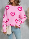 Love Valentine's Day Color-blocked Knitted Sweater