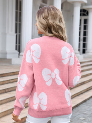 Pull en maille color-block à nœud pour la Saint-Valentin