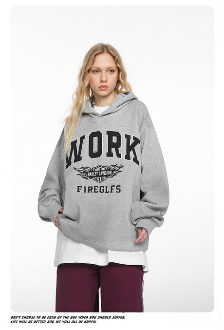 Liber Autumn Neutral wear Embroidered Pattern Hand-drawn Sweatshirts&Hoodies