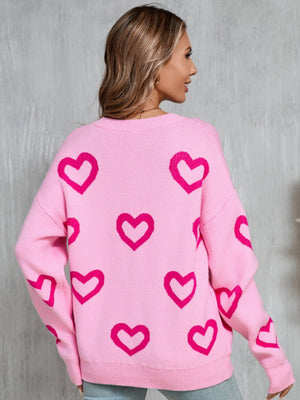 Love Valentine's Day Color-blocked Knitted Sweater