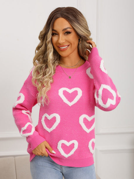 Love Valentine's Day Color-blocked Knitted Sweater