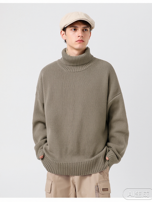 Liber AW Men's 6 Solid Color Turtleneck Sweaters
