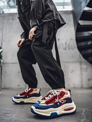 Liber Four Seasons Thick-soled Colorblock Men's Casual Sports Shoes