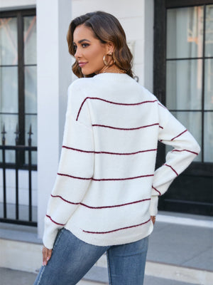 Stripes Color Matching Knitted Sweater