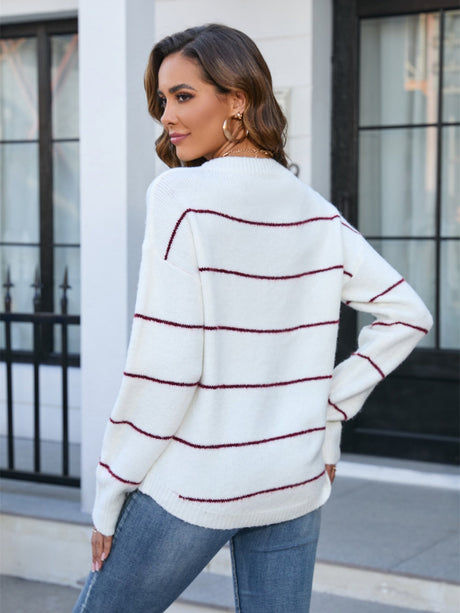 Stripes Color Matching Knitted Sweater